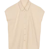 Bluse aus Bio-Baumwolle und Leinen(offwhite, 42)