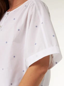 Bluse aus Bio Baumwolle(vintage tupfen/weiss, 38)
