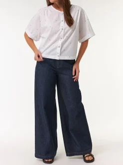 Bluse aus Bio Baumwolle(vintage tupfen/weiss, 38)