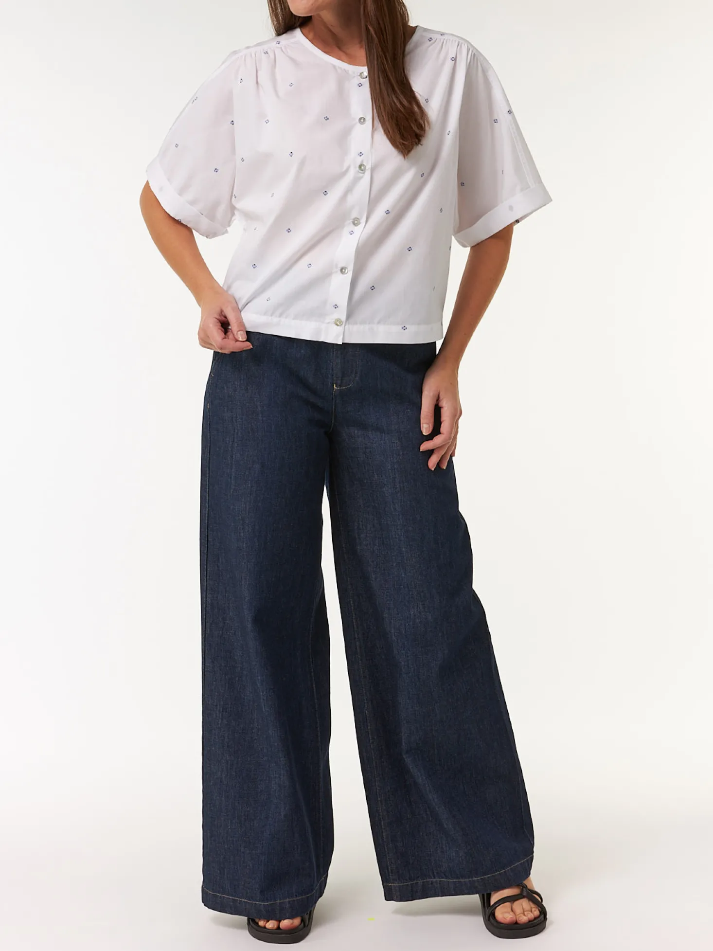 Bluse aus Bio Baumwolle(vintage tupfen/weiss, 38)