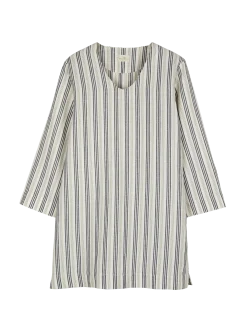 Bluse aus Bio-Leinen und Baumwolle(multistreif grün, 36)