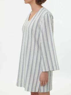 Bluse aus Bio-Leinen und Baumwolle(multistreif grün, 36)