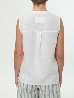 Bluse aus Bio-Leinen(weiß, 44)