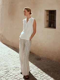 Bluse aus Bio-Leinen(weiß, 44)