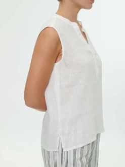 Bluse aus Bio-Leinen(weiß, 44)