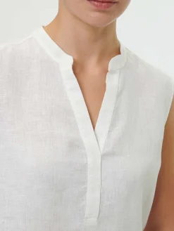 Bluse aus Bio-Leinen(weiß, 44)