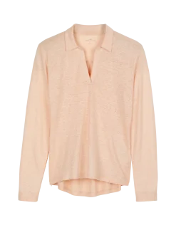 Blusenshirt aus Bio Leinen(pfirsich pastell, 46)