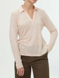 Blusenshirt aus Bio Leinen(pfirsich pastell, 46)