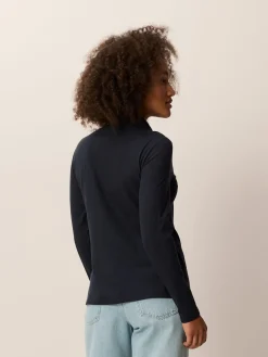 Blusenshirt Langarm aus Bio Baumwolle(navy, 38)