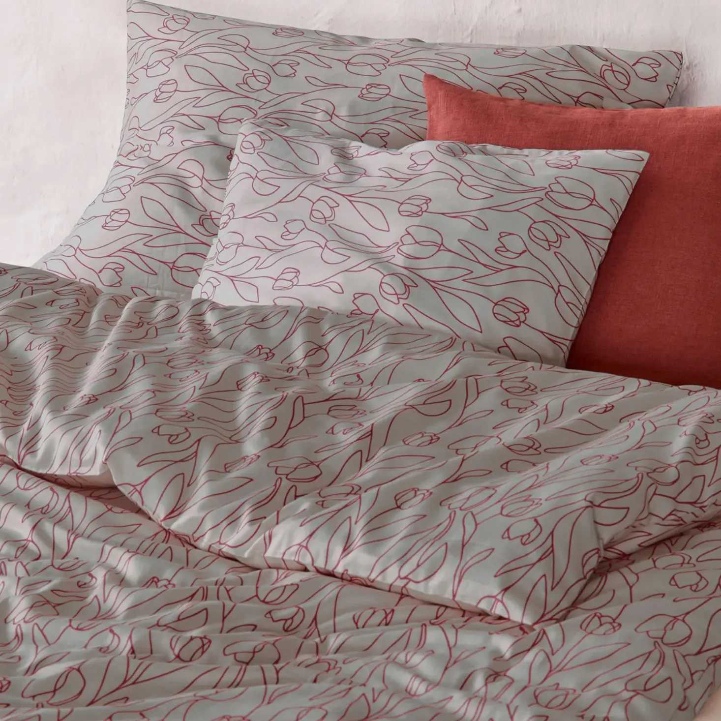 Deckenüberzug Calla100 % Baumwolle, Satin, GOTS (granatapfel, 140 x 200 cm)