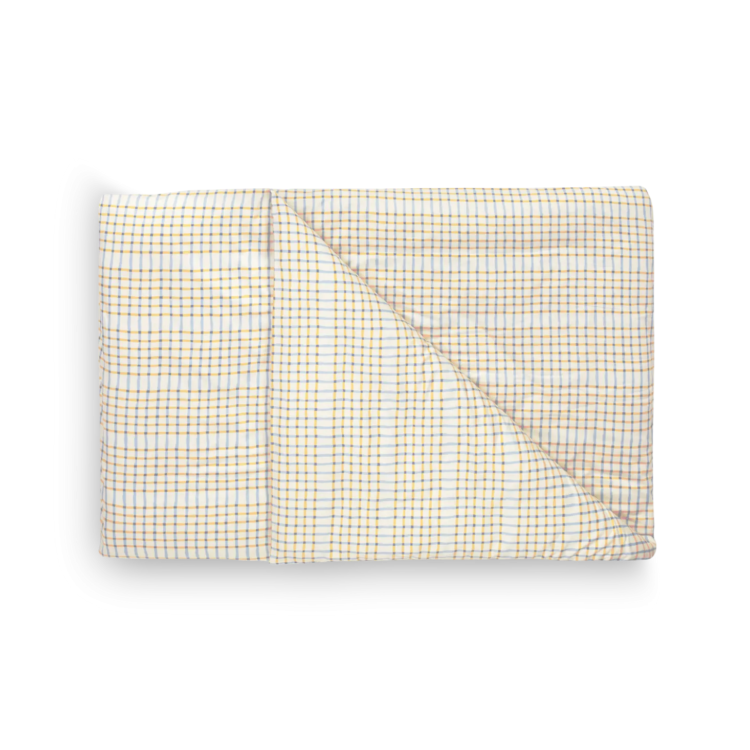 Deckenüberzug Jemmahellblau/vanillegelb, 100 % Baumwolle, Satin, GOTS (140 x 200 cm)