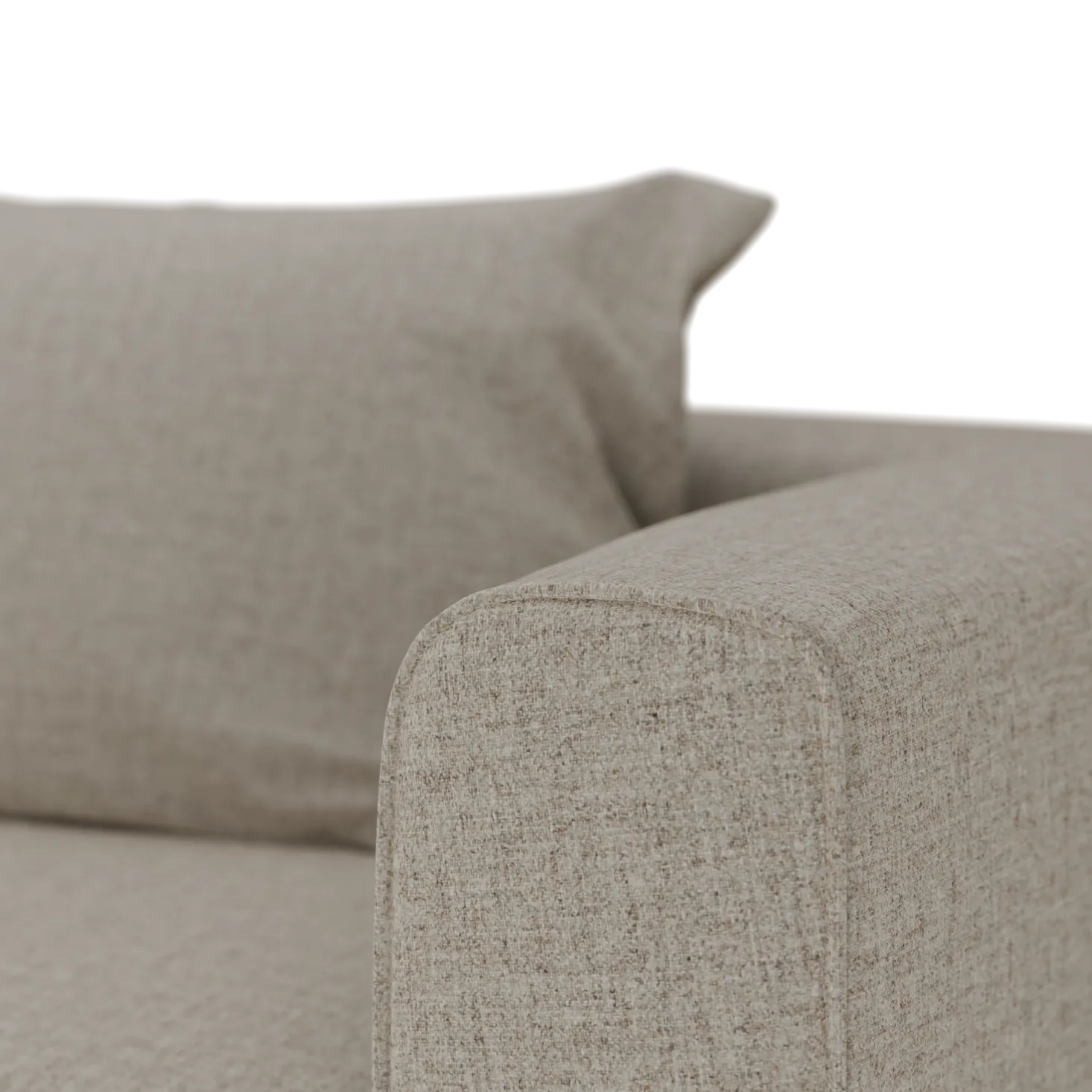 Ecksofa Sereno mit Schlaffunktion, B 300 x T 235 cm(Wollstoff Tano natur hell, Buche, Eckteil links)
