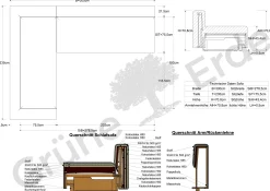 Ecksofa Sereno mit Schlaffunktion, B 300 x T 235 cm(Wollstoff Tano natur hell, Buche, Eckteil links)