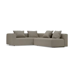 Ecksofa Sereno mit Schlaffunktion, B 300 x T 235 cm(Wollstoff Tano natur hell, Buche, Eckteil links)