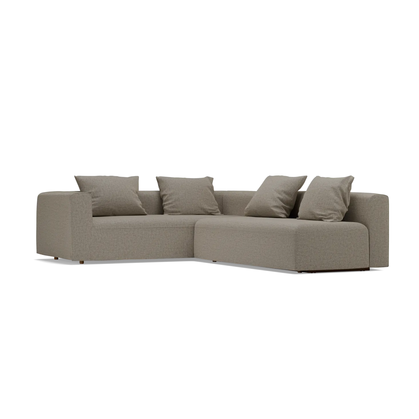 Ecksofa Sereno mit Schlaffunktion, B 300 x T 235 cm(Wollstoff Tano natur hell, Buche, Eckteil links)