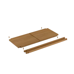 Fach für Grundgestell Quint mit 2 Stk. LaufleistenB 29,4 x T 70 x H 2 cm (Eiche, T 70cm)