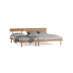 Familienbett Jukai Pur mit Stegbetthauptinkl. Lattenrost, 250 x 200 cm (Buche)