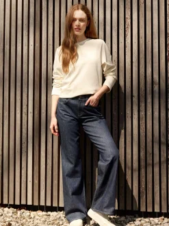 Flared Jeans aus Baumwolle(dark denim, 38)