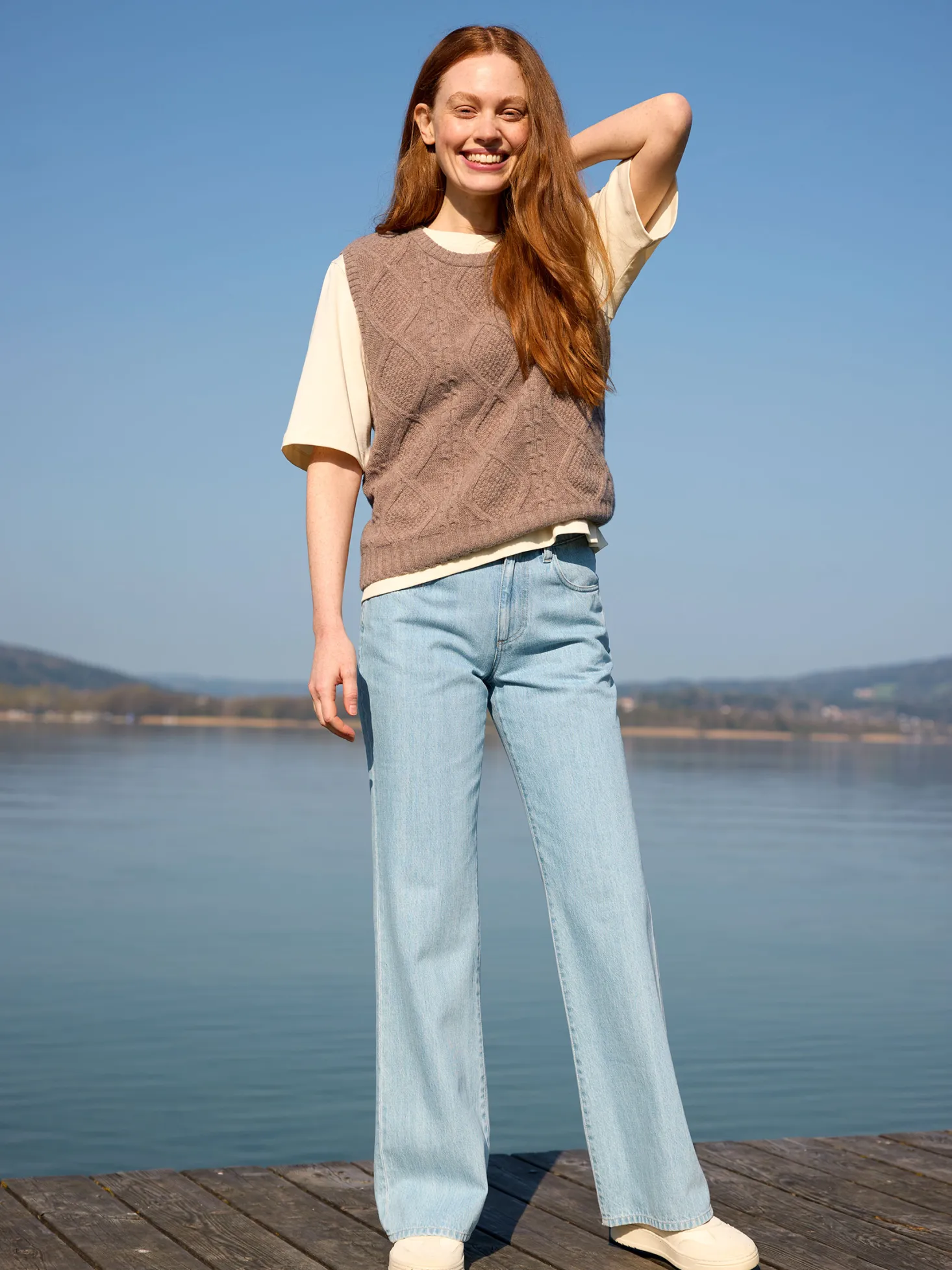 Flared Jeans aus Bio Baumwolle(light blue denim, 38)