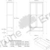 Glasschrank Ettore mit einer Lade(1 FB fix, 2 FB variabel) B 80 x T 40 x H 180.9 cm (Buche)