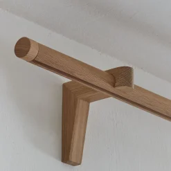 Halterung Listellofür Vorhangstange rund (Buche, 1-läufig)