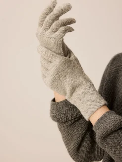Handschuhe aus Alpakawolle(grau melange, one size)