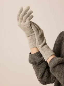 Handschuhe aus Alpakawolle(grau melange, one size)