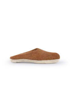 Hausschuh Amale100 % Schafschurwolle mit pflanzlich gegerbter Sohle (cognac, 36/37)