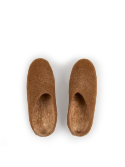 Hausschuh Amale100 % Schafschurwolle mit pflanzlich gegerbter Sohle (cognac, 36/37)