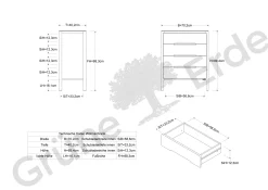 Highboard Tenso(Kernbuche, 4 Laden, 70,2)