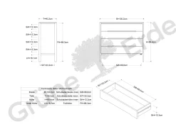 Highboard Tenso(Kernbuche, 4 Laden, 100,2)