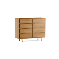 Highboard Tesoro mit 8 Laden B 120 x T 45 x H 99 cm(Eiche)
