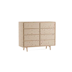 Highboard Tesoro mit 8 Laden B 120 x T 45 x H 99 cm(Zirbe)