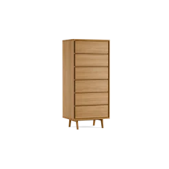 Highboard Tesoro mit 6 Laden B 62 x T 45 x H 139 cm(Eiche)