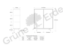 Highboard Tesoro 2-türig Holz B 120 x T 45 x H 139 cm(Eiche)