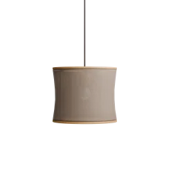 Hängeleuchte Malla mit Schirm aus 100% Schurwolle(Schaf) (Eiche, ø 32 cm, 3D Strick Sand)