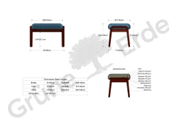 Hocker Ketil(Wollstoff Kaland Sand, Eiche)