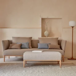 Hocker Lorea(Wollstoff Elverum haselnuss, Eiche, B109 x T60 cm)