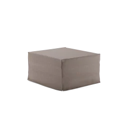 Hocker Tamu PurB 75 x T 67 x H 40 cm, inkl. Housse (Baumwollstoff Ondula Taupe)