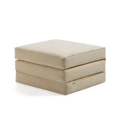 Hocker Tamu PurB 75 x T 67 x H 40 cm, inkl. Housse (Baumwollstoff Ondula Taupe)