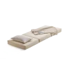 Hocker Tamu PurB 75 x T 67 x H 40 cm, inkl. Housse (Baumwollstoff Ondula Greige)