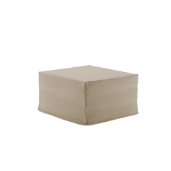 Hocker Tamu PurB 75 x T 67 x H 40 cm, inkl. Housse (Baumwollstoff Ondula Greige)