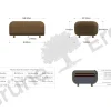 Hocker VelunaB 95 x T 60 x H 42 cm (Wollstoff Elverum haselnuss)