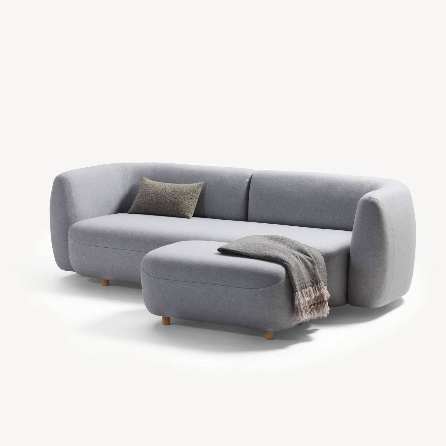 Hocker VelunaB 95 x T 60 x H 42 cm (Wollstoff Elverum haselnuss)