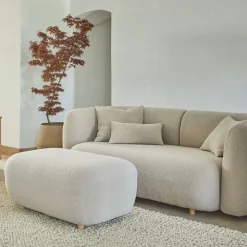 Hocker VelunaB 95 x T 60 x H 42 cm (Wollstoff Elverum haselnuss)