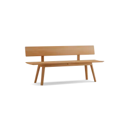 Holzbank Mirato(180 cm, Buche, mit Rückenlehne)