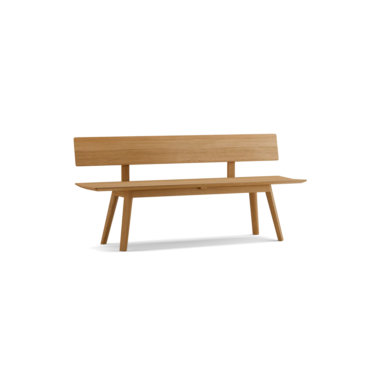 Holzbank Mirato(180 cm, Eiche, mit Rückenlehne)