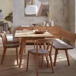 Holzbank Mirato(180 cm, Eiche, mit Rückenlehne)