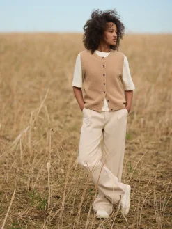 Hose aus Bio Baumwolle(creme, 34)