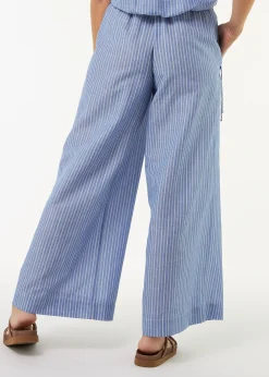 Hose aus Bio Baumwolle und Leinen(blau/weiss streif, 38)